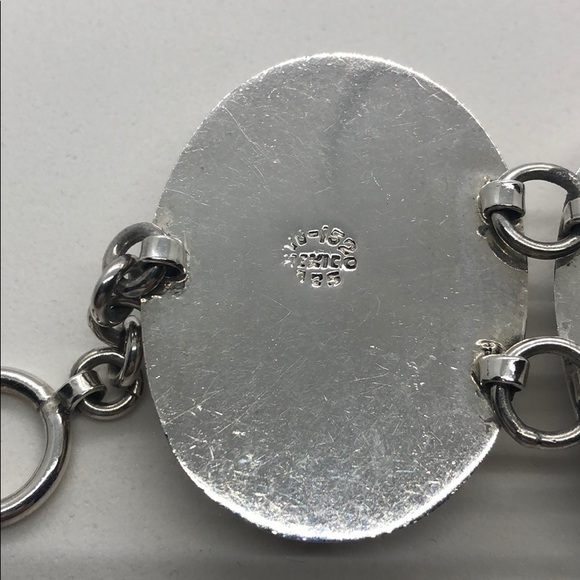 Unique stone and sterling bracelet - Picture 6 of 9